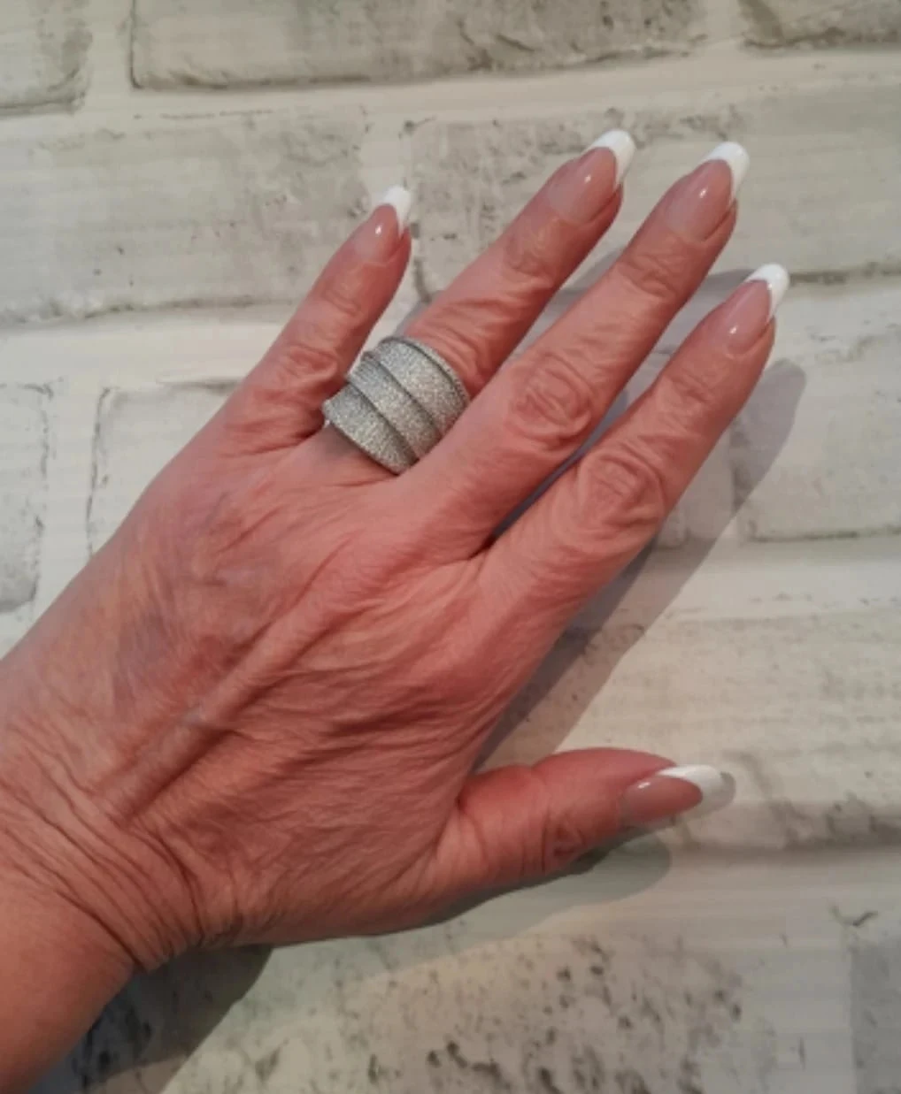 Gran anillo, con strass, color plateado talla 60 – photo 5